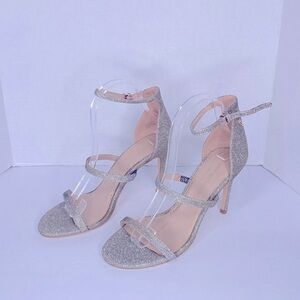 Kurt Geiger London Park Lane High Heel Sandals Metallic Silver/Gold Size 9